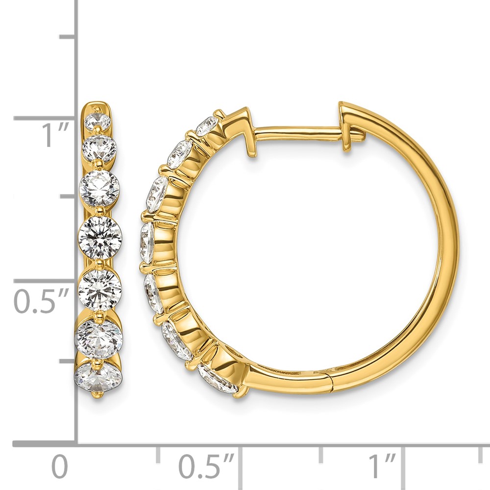 True Origin 14k 1 5/8 carat Lab Grown Diamond VS DEF Hinged Hoops (EM11011-162-LD)