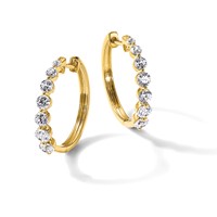True Origin 14K Yellow Gold 1.62 Carat Lab Grown Diamond VS+ F+ Hinged Hoop Complete Earrings view 5