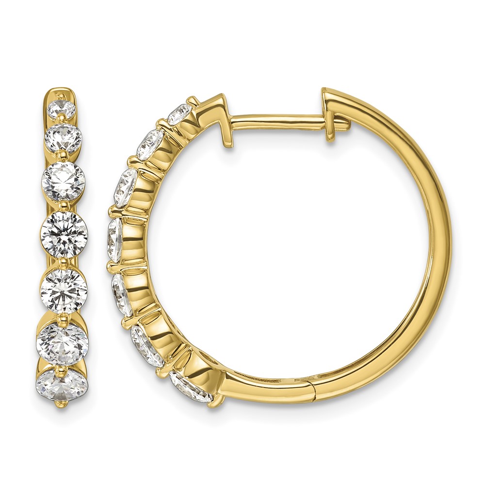 True Origin 14k 1 5/8 carat Lab Grown Diamond VS DEF Hinged Hoops (EM11011-162-LD)