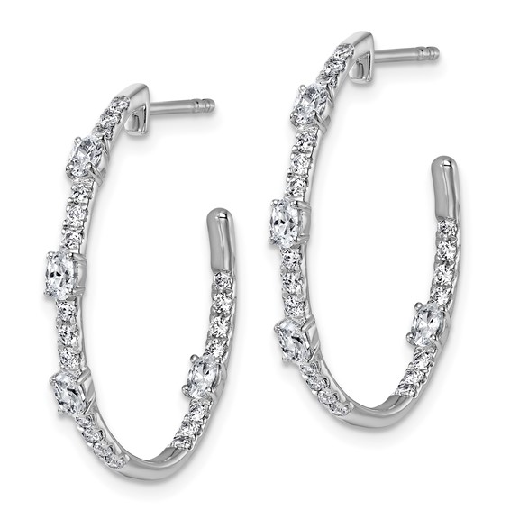 True Origin Lab Grown Diamond J-Hoop Earrings