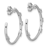 True Origin 14K White Gold 0.75 Carat Lab Grown Diamond VS+ F+ J-Hoop Complete Earrings view 4
