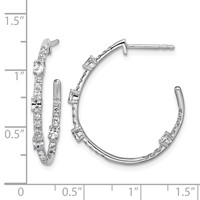 True Origin 14K White Gold 0.75 Carat Lab Grown Diamond VS+ F+ J-Hoop Complete Earrings view 5