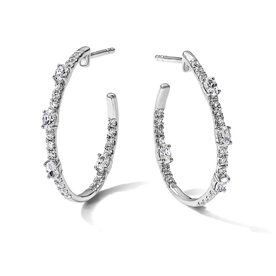 True Origin Lab Grown Diamond J-Hoop Earrings