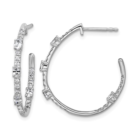 True Origin Lab Grown Diamond J-Hoop Earrings