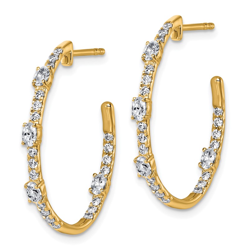 True Origin 14k 3/4 carat Lab Grown Diamond VS DEF J-Hoop Earrings