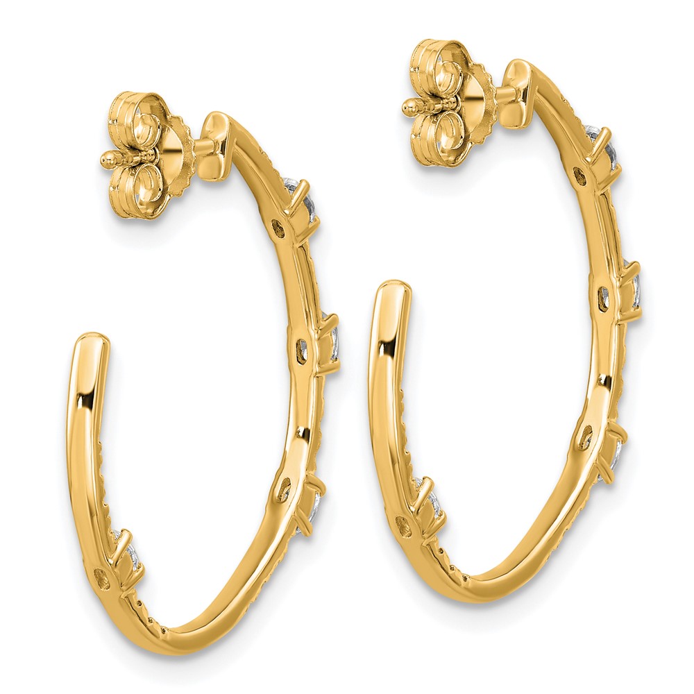 True Origin 14k 3/4 carat Lab Grown Diamond VS DEF J-Hoop Earrings (EM11012-075-LD)