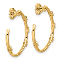 True Origin 14K Yellow Gold 0.75 Carat Lab Grown Diamond VS+ F+ J-Hoop Complete Earrings view 4
