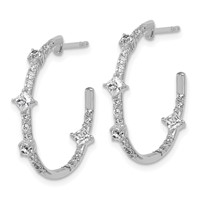 True Origin 14K White Gold 1 Carat Lab Grown Diamond VS+ F+ J-Hoop Complete Earrings view 2