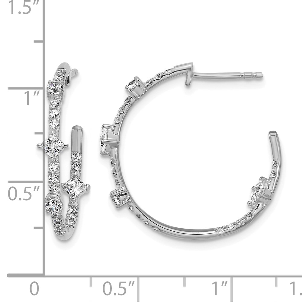 True Origin 14k White Gold 1 carat Lab Grown Diamond VS DEF J-Hoop Earrings (EM11012-100-WLD)