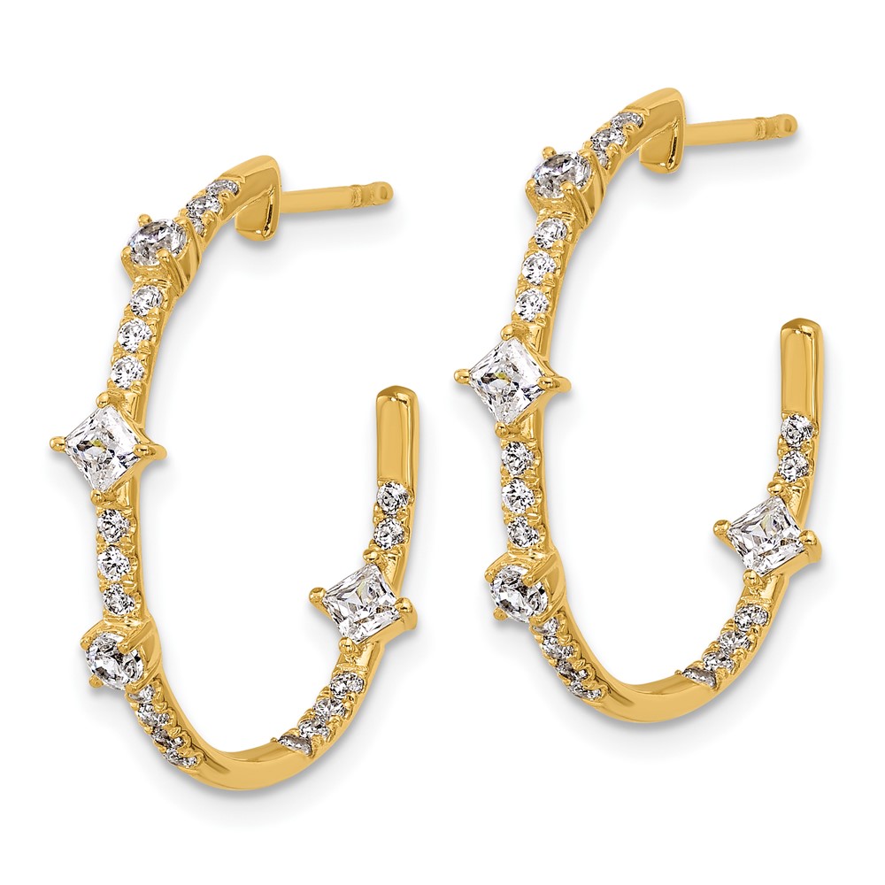 True Origin 14k 1 carat Lab Grown Diamond VS DEF J-Hoop Earrings (EM11012-100-LD)