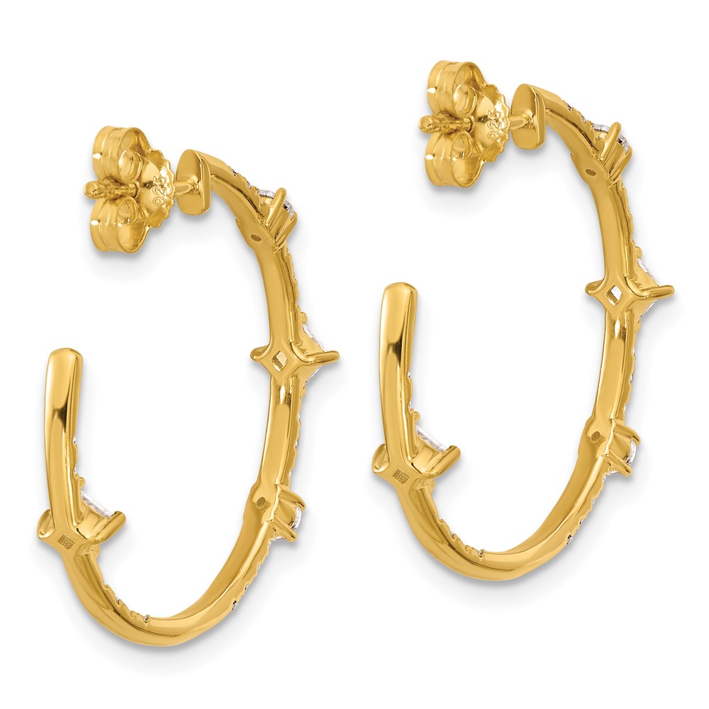 True Origin 14k 1 carat Lab Grown Diamond VS DEF J-Hoop Earrings (EM11012-100-LD)
