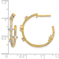 True Origin 14K Yellow Gold 1 Carat Lab Grown Diamond VS+ F+ J-Hoop Complete Earrings view 5