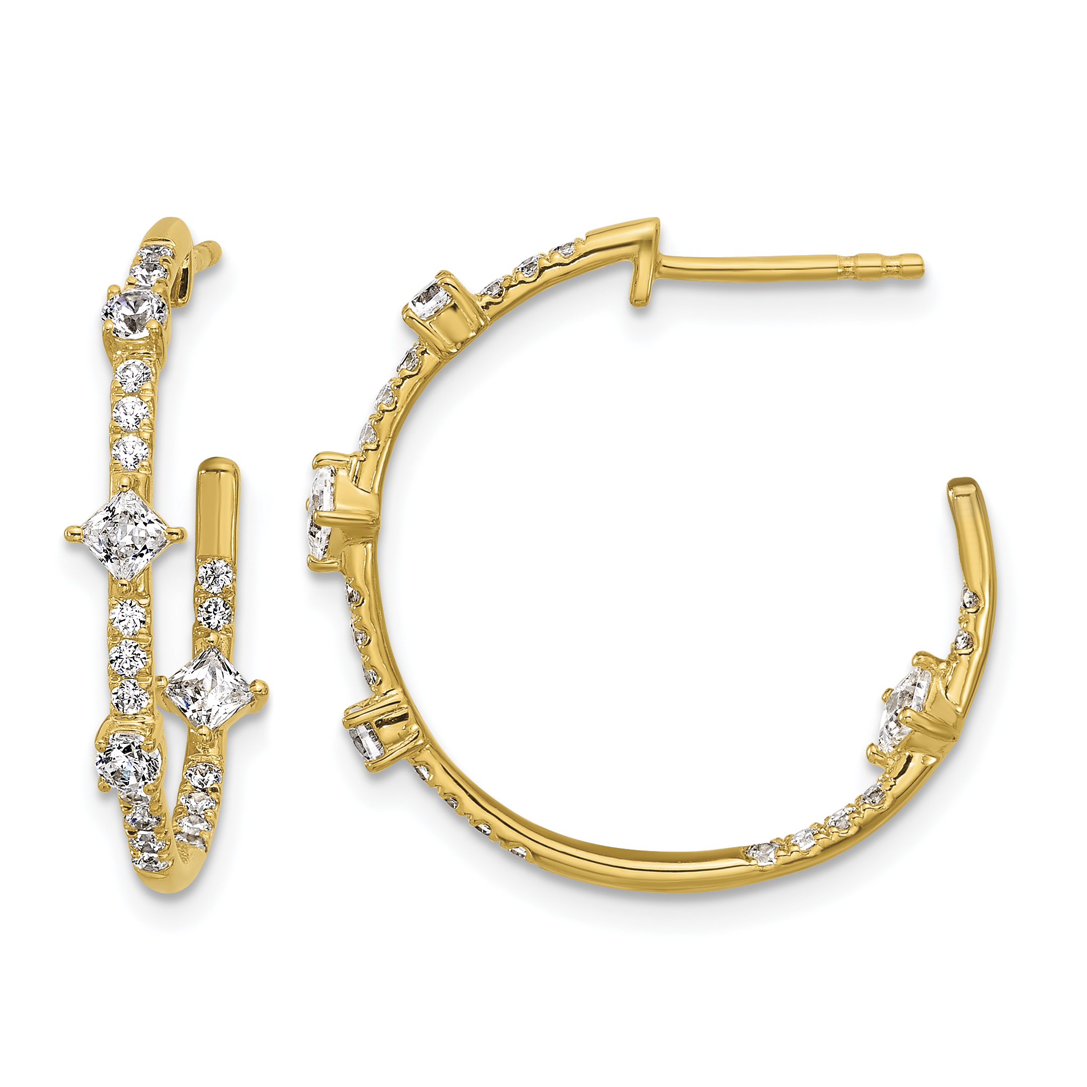 True Origin 14k 1 carat Lab Grown Diamond VS DEF J-Hoop Earrings (EM11012-100-LD)