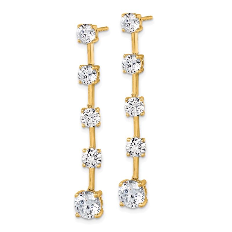 True Origin 14k Round 5 carat Lab Grown Diamond VS DEF Post Dangle Earrings