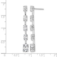 True Origin 14K White Gold 5 Carat Lab Grown Diamond VS+ F+ Complete Oval Post Graduated Dangle Earrings view 4