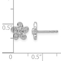 14K White Gold 0.12 Carat Lab Grown Diamond VS+ F+ Complete Flower Post Earrings view 3