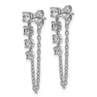 14K White Gold Certified Lab Grown VS SI+ G+ Complete Diamond Earrings view 2