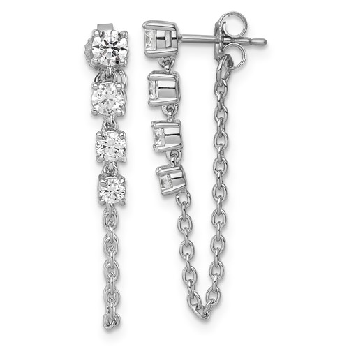 14K White Gold Certified Lab Grown VS SI+ G+ Complete Diamond Earrings