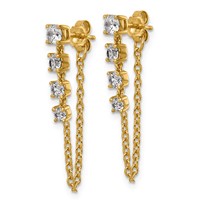 14K Yellow Gold Lab Grown VS SI+ G+ Complete Diamond Earrings view 2