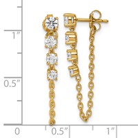 14K Yellow Gold Lab Grown VS SI+ G+ Complete Diamond Earrings view 3