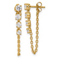 14K Yellow Gold Lab Grown VS SI+ G+ Complete Diamond Earrings view 1