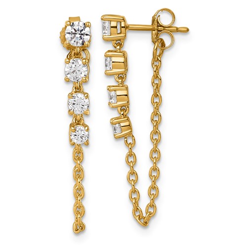 14K Yellow Gold Lab Grown VS SI+ G+ Complete Diamond Earrings