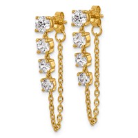 14K Yellow Gold Lab Grown VS SI+ G+ Complete Diamond Earrings view 2