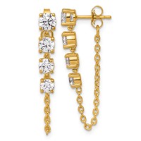 14K Yellow Gold Lab Grown VS SI+ G+ Complete Diamond Earrings view 1
