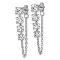 14K White Gold Lab Grown VS SI+ G+ Complete Diamond Earrings view 2