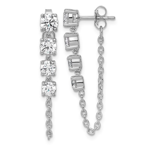 14K White Gold Certified Lab Grown VS SI+ G+ Complete Diamond Earrings