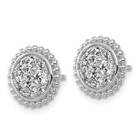 14K White Gold 0.75 Carat Lab Grown Diamond Vs+f+ Complete Cluster Post Earrings view 2