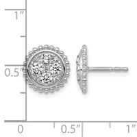 14K White Gold 0.75 Carat Lab Grown Diamond Vs+f+ Complete Cluster Post Earrings view 3