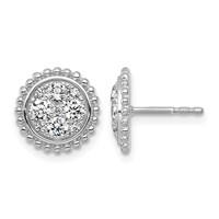 14K White Gold 0.75 Carat Lab Grown Diamond Vs+f+ Complete Cluster Post Earrings view 1