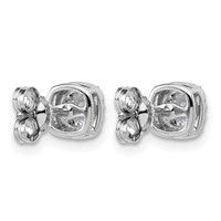 14K White Gold 0.62 Carat Lab Grown Diamond VS+ F+ Complete Cushion Halo Post Earrings view 3