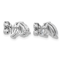 14K White Gold 2 Carat Lab Grown Diamond VS+ F+ Complete Marquise and Pear Two Stone Post Earrings view 3