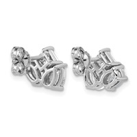 14K White Gold 2 Carat Lab Grown Diamond VS+ F+ Complete Princess Round and Pear Three Stone Post Earrings view 3