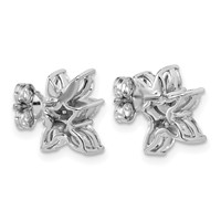 14K White Gold 1.50 Carat Lab Grown Diamond VS+ F+ Complete Pear and Marquise Cluster Post Earrings view 3