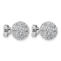 14K White Gold 2.75 Carat Lab Grown Diamond VS+ F+ Pave Ball Complete Stud Post Earrings view 3