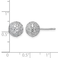 14K White Gold 2.75 Carat Lab Grown Diamond VS+ F+ Pave Ball Complete Stud Post Earrings view 4