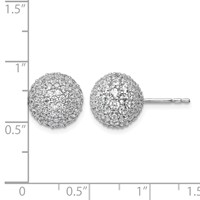 14K White Gold 4.20 Carat Lab Grown Diamond VS+ F+ Pave Ball Complete Stud Post Earrings view 5
