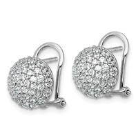 14K White Gold 1.62 Carat Lab Grown Diamond VS+ F+ Pave Ball Complete Leverback Post Earrings view 2