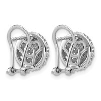 14K White Gold 1.62 Carat Lab Grown Diamond VS+ F+ Pave Ball Complete Leverback Post Earrings view 3