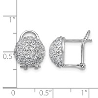 14K White Gold 1.62 Carat Lab Grown Diamond VS+ F+ Pave Ball Complete Leverback Post Earrings view 4