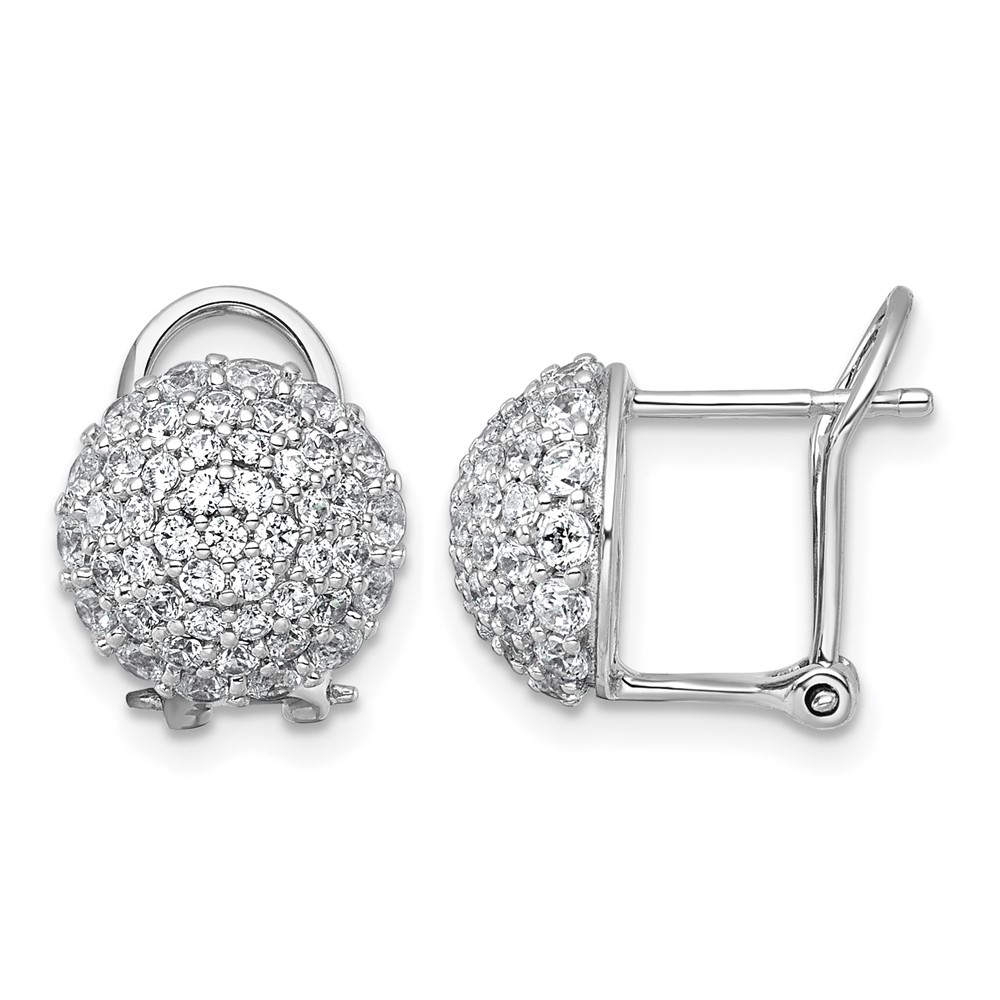 14K White Gold 1.62 Carat Lab Grown Diamond VS+ F+ Pave Ball Complete Leverback Post Earrings