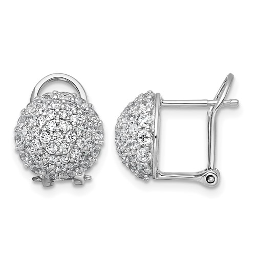 14K White Gold 1.62 Carat Lab Grown Diamond VS+ F+ Pave Ball Complete Leverback Post Earrings
