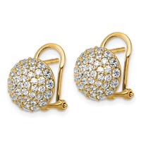 14K Yellow Gold 1.62 Carat Lab Grown Diamond VS+ F+ Pave Ball Complete Leverback Post Earrings view 2