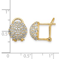 14K Yellow Gold 1.62 Carat Lab Grown Diamond VS+ F+ Pave Ball Complete Leverback Post Earrings view 3