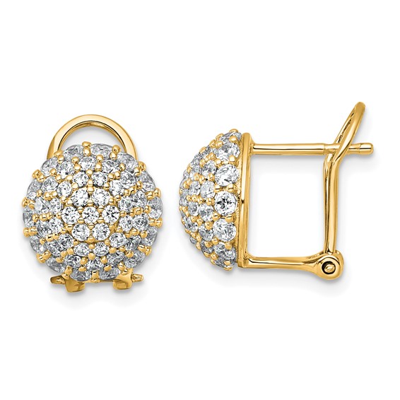 Gold Diamond Pave Post Earrings