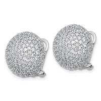14K White Gold 4 Carat Lab Grown Diamond VS+ F+ Pave Ball Complete Leverback Post Earrings view 2