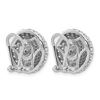 14K White Gold 4 Carat Lab Grown Diamond VS+ F+ Pave Ball Complete Leverback Post Earrings view 3